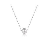 vonala collier ras du cou en argent sterling 925 avec perle unique pour femme, bijou en perles d'eau douce, cadeau d'anniversaire pour elle (chaîne de 40,6 cm/45,7 cm), argent sterling 928, perle