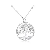 wanda plata argent 925 collier arbre de vie pour femme pendentif avec chaîne dans une boîte cadeau (40 + 5 cm) (argent 925)