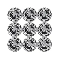 bobijoo jewelry - lot ensemble de 9 pin's sceau ordre des chevaliers templiers pins argenté vieilli 25mm