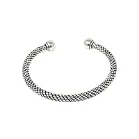 treasurebay bracelet jonc en argent sterling 925 pour femme, bracelet jonc en argent, taille unique (argent)