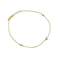 orovi bracelet pour femme en or jaune 375 9 carats avec diamants brillants 0,14 ct 18 cm, or jaune