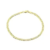 18 carats / 750 italien - bracelet plat marin - or jaune - largeur 3 mm (21)