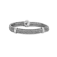 bracelet pour homme en argent sterling avec finition oxydée - 18,4 cm