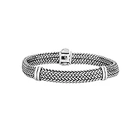 bracelet pour homme en argent sterling avec finition oxydée - 21 cm