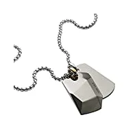 diesel collier pour hommes, double dogtags, 60cm+5cm collier en acier inoxydable argenté, dx1143040