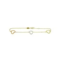 bracelet cœur 3 ors en or jaune 375/1000