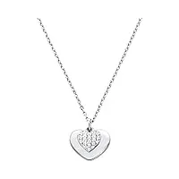 michael kors ladies silver pave set cubic zirconia heart collier mkc1120an040
