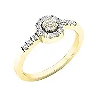 dazzlingrock collection bague de fiançailles pour femme en or 18 carats avec diamant blanc rond 0,25 carat (ctw), diamant, or, diamant