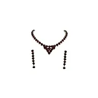rajasthan pierres précieuses mode argent sterling 925 grenat semi-précieuses collier de boucles d'oreilles