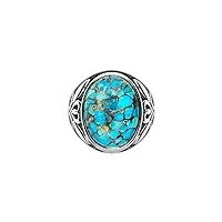 orus bijoux - bague homme argent symbole pierre turquoise - taille : 66cm