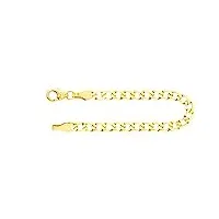 edelind bracelet chaîne gourmette en or jaune 585/1000 21 cm,3,9 mm avec fermoir mousqueton - bijoux pour homme