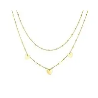 14 k or jaune pendantes breloques cœur collier, 45,7 cm
