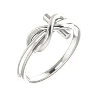 jewelryweb argent sterling poli infinity-inspired croix bague – taille m – 1/2