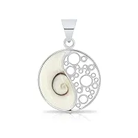 planetys - pendentif yin yang oeil de sainte lucie argent 925/1000