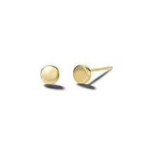 boucle d'oreille clous en or jaune solide 585/1000 ronde bijoux pour femme fille - diamètre: 4 mm …
