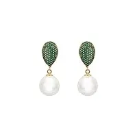 latelita boucles d'oreilles baroques en perles classiques vert Émeraude