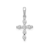 pendentif croix en or blanc 14 carats avec diamant