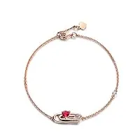 anazoz bracelet femme or rose 18 carats rubis*0.26ct rouge triangle/fl