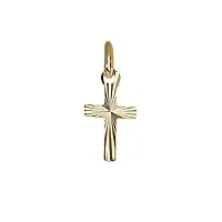 nklaus mini croix pendentif 333 or 8 carats or jaune diamanté croix en or 14x7,5mm femme fille 7804