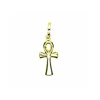pegaso gioielli – pendentif or jaune 18 carats petite croix de la vie – pendentif crocetta brillant charms