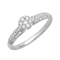 dazzlingrock collection bague de fiançailles en or 18 carats avec diamant blanc rond 0,32 carat, diamant, or, diamant