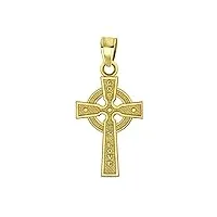 bling jewelry pendentif croix religieuse en or jaune 14 carats avec gravure dieu est amour pour femmes et hommes sans chaîne