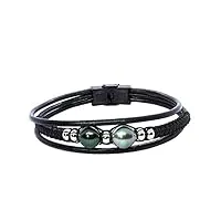 bracelet homme duo de perles de tahiti noir bro8522-noir