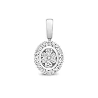 eds jewels pendentif femme or blanc 375/1000 et diamant brillant 0.25 carat h - i1-9mm*8mm wjs15872