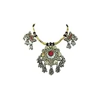 rajasthan gems collier en argent avec pendentif tribal vintage