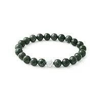 bergerlin bracelet jade - bracelet de perles en véritable pierre naturelle et perle en argent sterling 925 feel goods