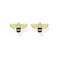 thomas sabo h2052-565-7 clous d’oreilles pour femme, en forme d’abeille, en argent sterling 925, or jaune