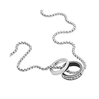 diesel collier pour hommes double pendentif, 55 cm + 5 cm collier en acier inoxydable argenté/acier, dx1168040