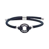 emporio armani bracelet pour homme, longueur intérieure : 185+/-10 mm ; taille de l'anneau métallique : 19x19x2 mm bracelet en nylon bleu, egs2606040