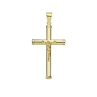 alda joyeros - pendentif croix avec christ en or jaune 18 carats, 32 mm