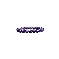 gemswholesale bracelet en améthyste de grade a 8 mm violet foncé