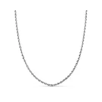 collier maille corde - or blanc 18 carats - coffret cadeau - certificat de garantie - mondepetit