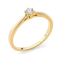 orphelia - bague solitaire de fiançailles femme - 18-k-(750) or jaune diamant ronde taille 58 rd-3919/58