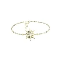 sofia milani - bracelet pour femmes en argent 925 - plaqué or - avec pierres de zircon - avec pendentif en forme d'Étoile soleil - 30211