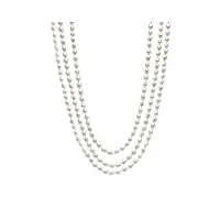 treasurebay collier de perles d'eau douce de culture 3 rangs blanc 6 mm