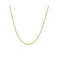 orovi femme, 9 kt / 375 or collier en or jaune chaîne gourmette poli, longeur 45 cm