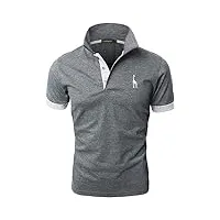 gnrspty polo homme manches courtes couleurs contraste poche coton casual tops s-xxl (m, gris 1)