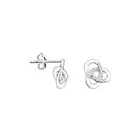 sofia milani - boucles d'oreilles pour femmes en argent 925 - avec pierre de zircon - boucles d'oreilles avec motif en forme de clous de nœud - 20569