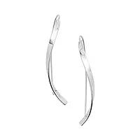 skagen boucles d'oreilles pour femmes kariana, hauteur : 1 mm longueur : 50 mm largeur : 3 mm boucles d'oreilles en acier inoxydable argenté, skj1199040