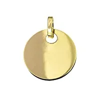 lucchetta - médaille ronde en or 14 carats à graver, pendentif 16mm, pendentifs breloques en or véritable pour filles enfants idéal pour bracelets et chaînes (jusqu'à 4mm d'épaisseur)