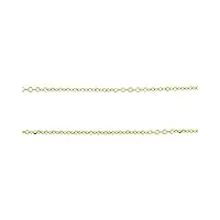 lucchetta - 50cm longue chaîne en or jaune effet diamanteé 50 cm, collier maille forçat pour femme homme en or 14 carats sans pendentif
