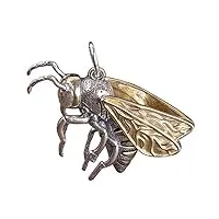 forfox pendentif abeille avec ailes or en argent sterling 925 vintage pour hommes femmes