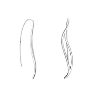 sofia milani - boucles d'oreilles pour femmes en argent 925 - boucles d'oreilles dangle avec motif en forme de courbe - 20585