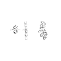 sofia milani - boucles d'oreilles pour femmes en argent 925 - avec pierre de zircon - boucles d'oreilles avec motif en forme de clous de cercle branche - 20590