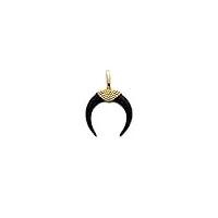 tata gisèle © pendentif yaco en plaqué or et email noir - croissant de lune - sachet cadeau velours offert