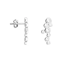 sofia milani - boucles d'oreilles pour femmes en argent 925 - avec des pierres de zircone - boucles d'oreilles avec motif en forme de cercle - 20617